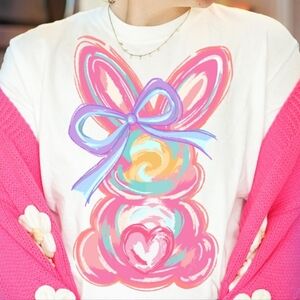 Colorful Bunny Graphic Tee